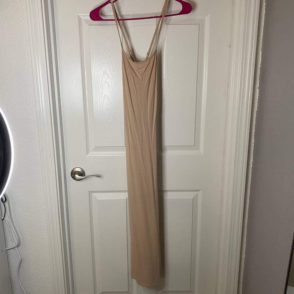 Maxi long tan dress ONE SIZE